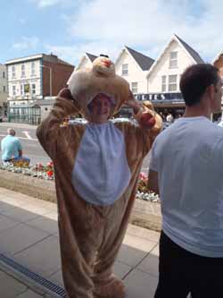 Sweaty Bear! Roo in bear suit
