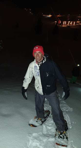 Tony snow-shoeing